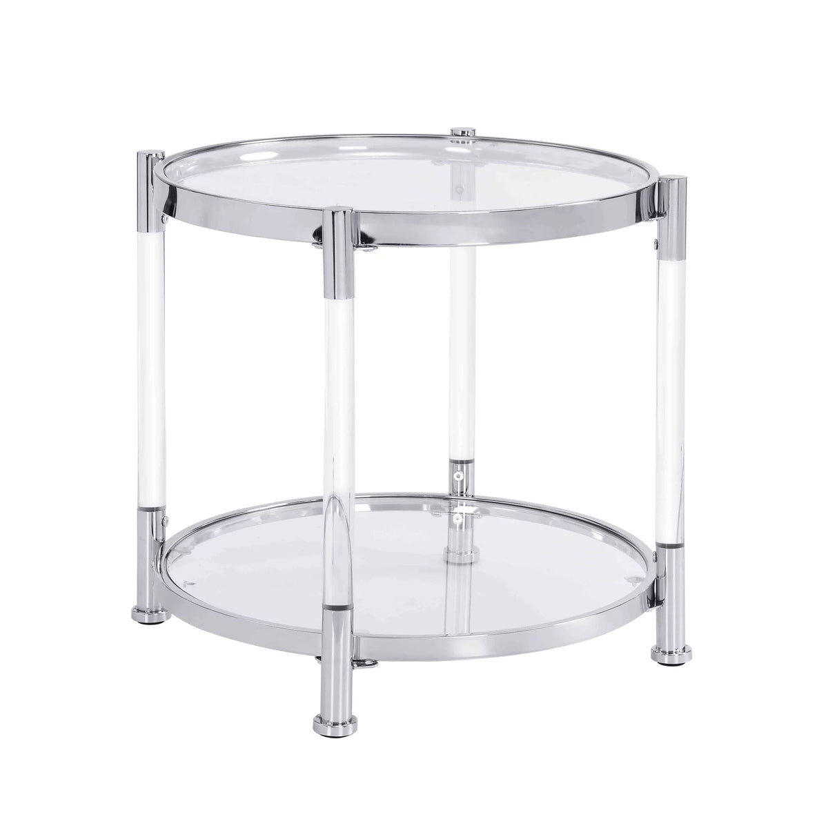 22" Round Acrylic Coffee Table with Metal Legs W382380