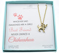 24K Gold Plated Pewter Chihuahua Necklace S69656