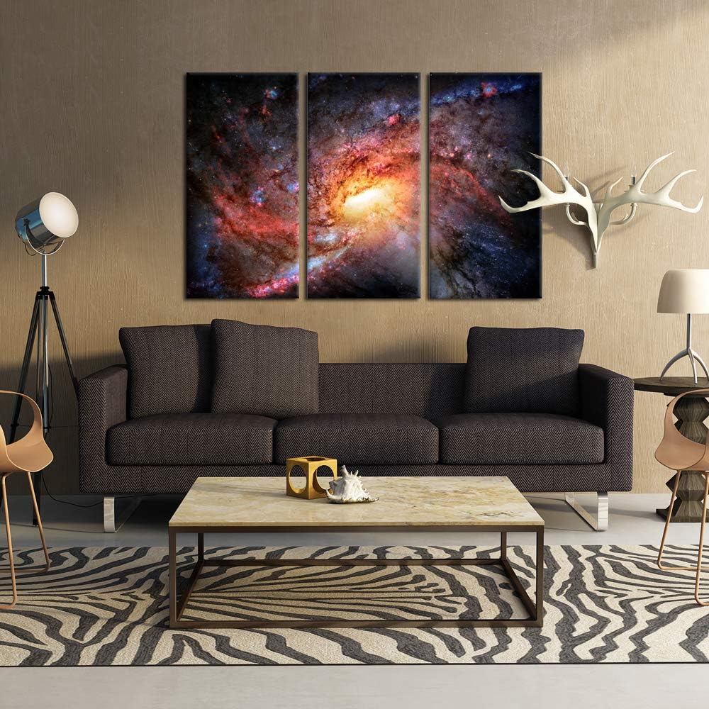 3 Piece Stretched Framed Canvas Wall Art Starry Night Sky 16x32inchx3pcs X8118