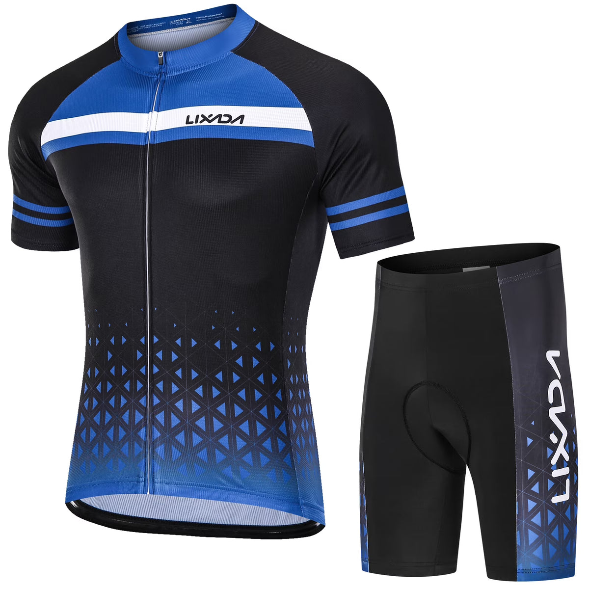 Men Cycling Jersey Set Breathable Quick-Dry Short Sleeve Padded Shorts MTB Outfit Set N2486