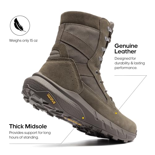 Men's Breathable Leather Tactical Work Boots N44050