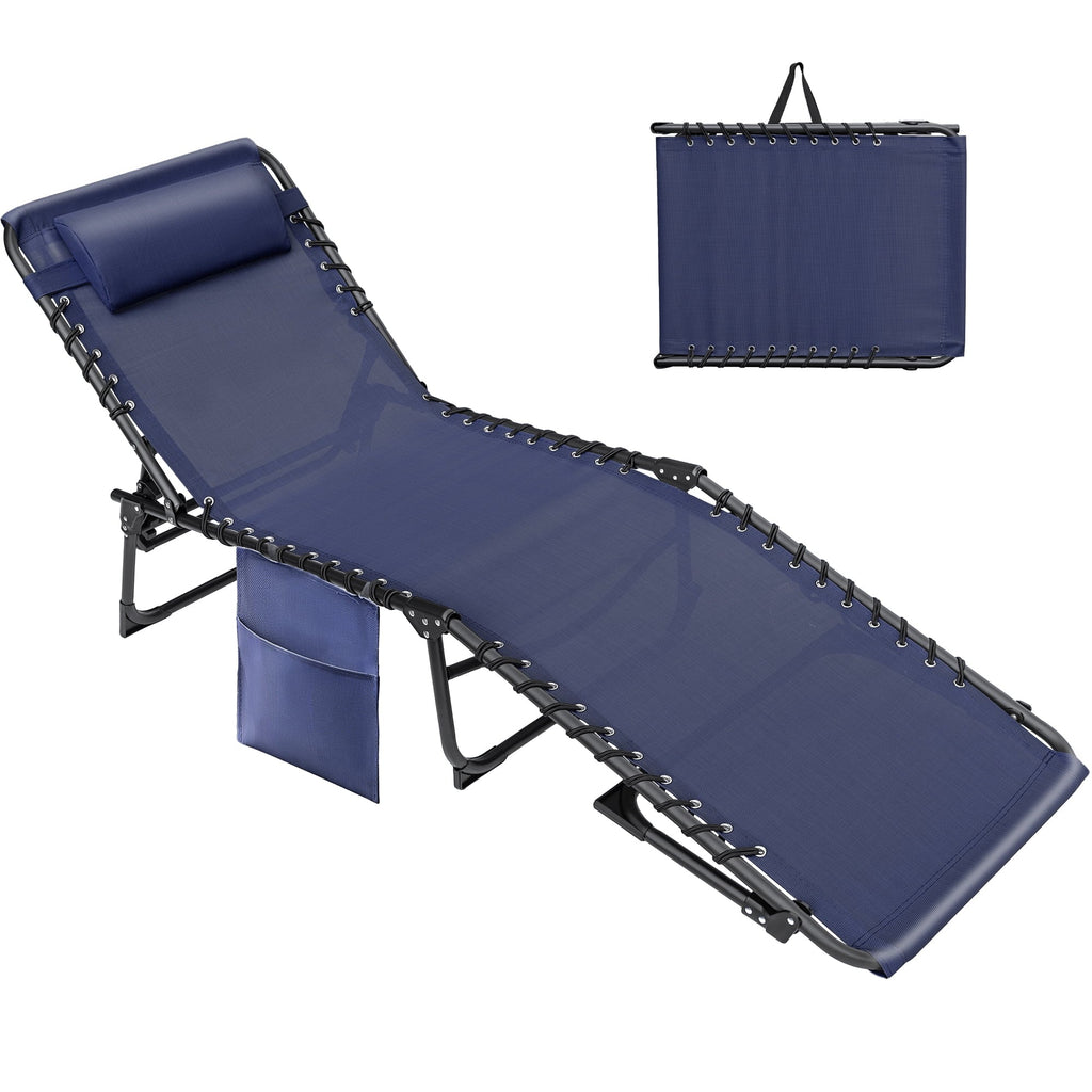 Blue 5-Position Adjustable Foldable Chaise I2893