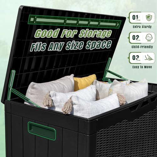 100 Gallon Resin Lockable Storage Box Black X112