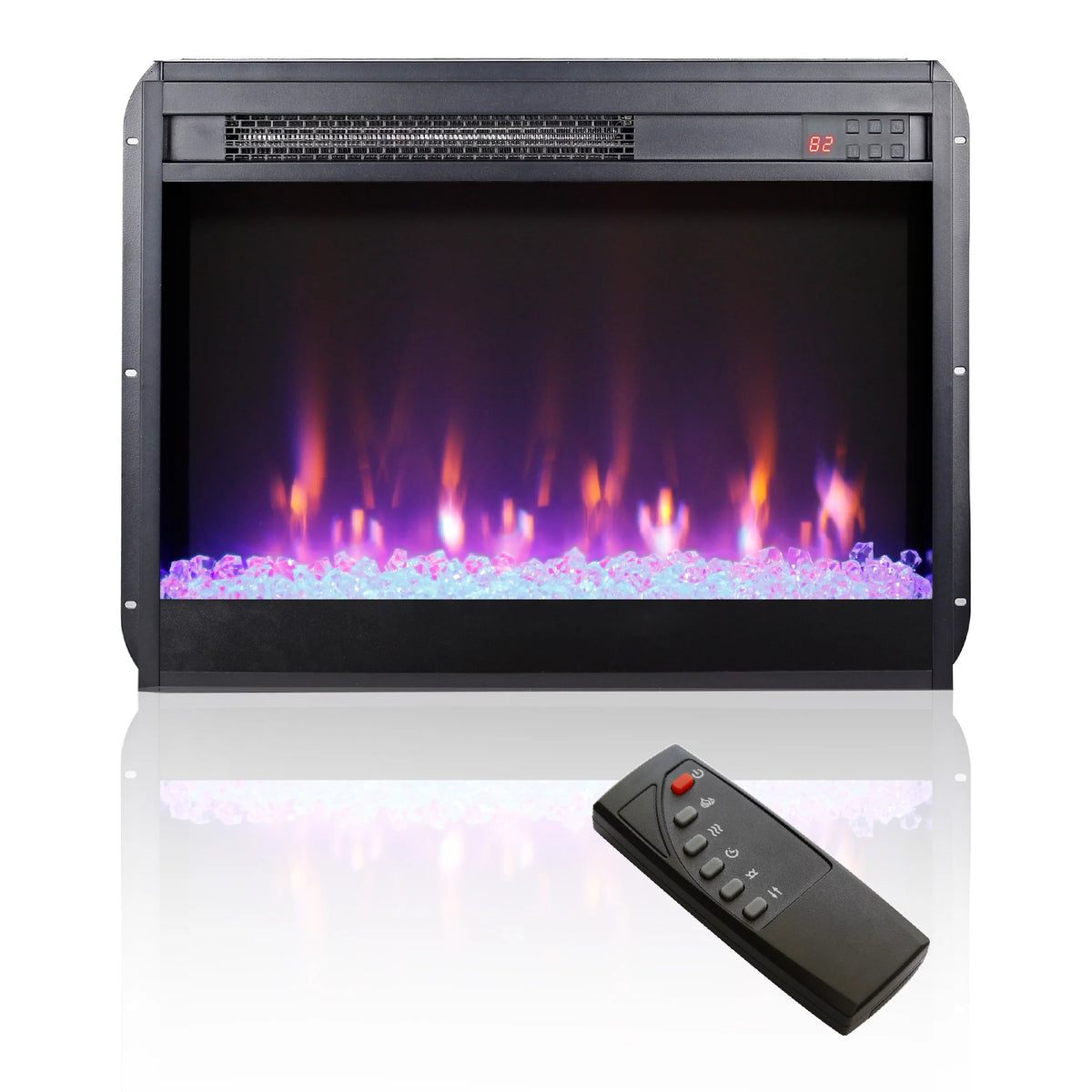 60 Inch Electric Fireplace Media TV Stand with LED Lights T15090