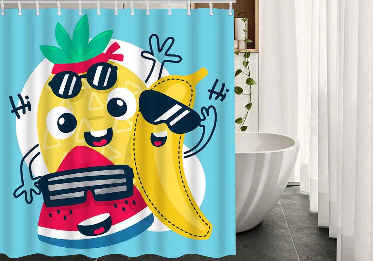 Fruit Polyester Shower Curtain with Hooks 72x72 Inch D96348
