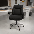 Big & Tall 400 lb. Rated Black Fabric Tufted Swivel Ergonomic Office Chair P2888