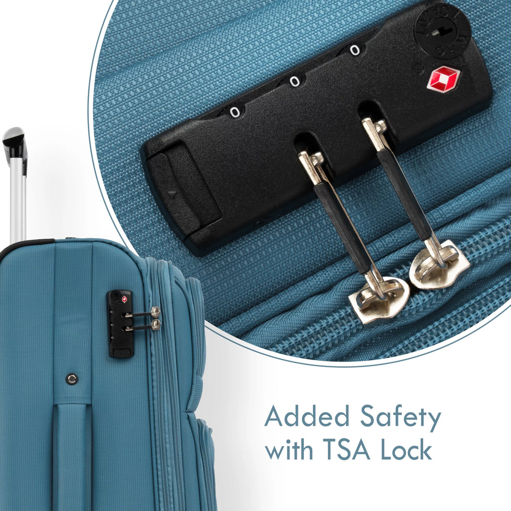 3 PCS Lightweight Expandable Softside Luggage Set with Spinner Wheel and TSA Lock B9922