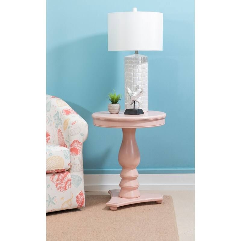 White Round Accent Side Table I2169