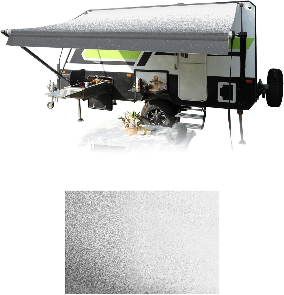 RV Awning Fabric Replacement Gray Vinyl J5485