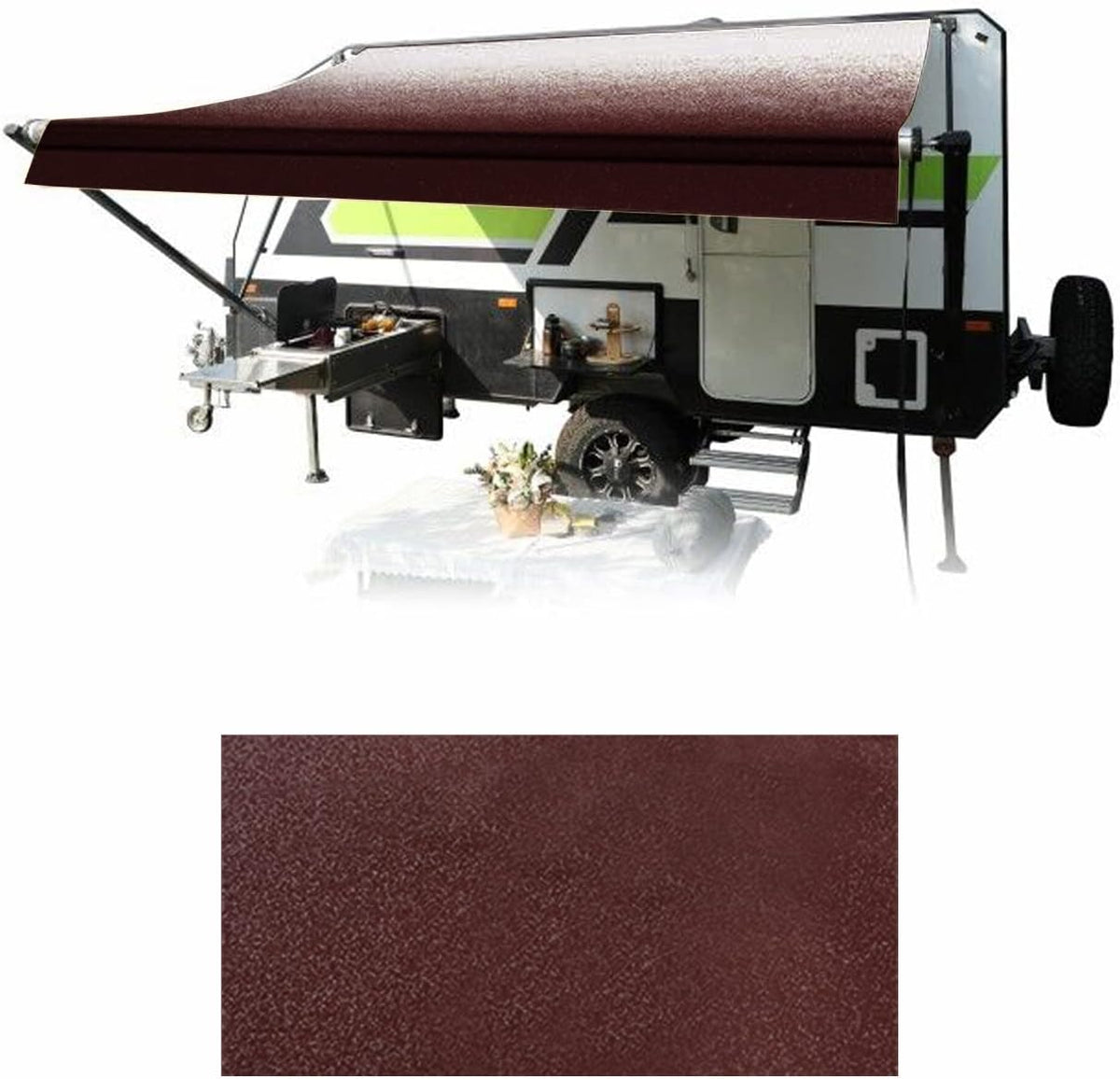 RV Awning Fabric Replacement Gray Vinyl J5485