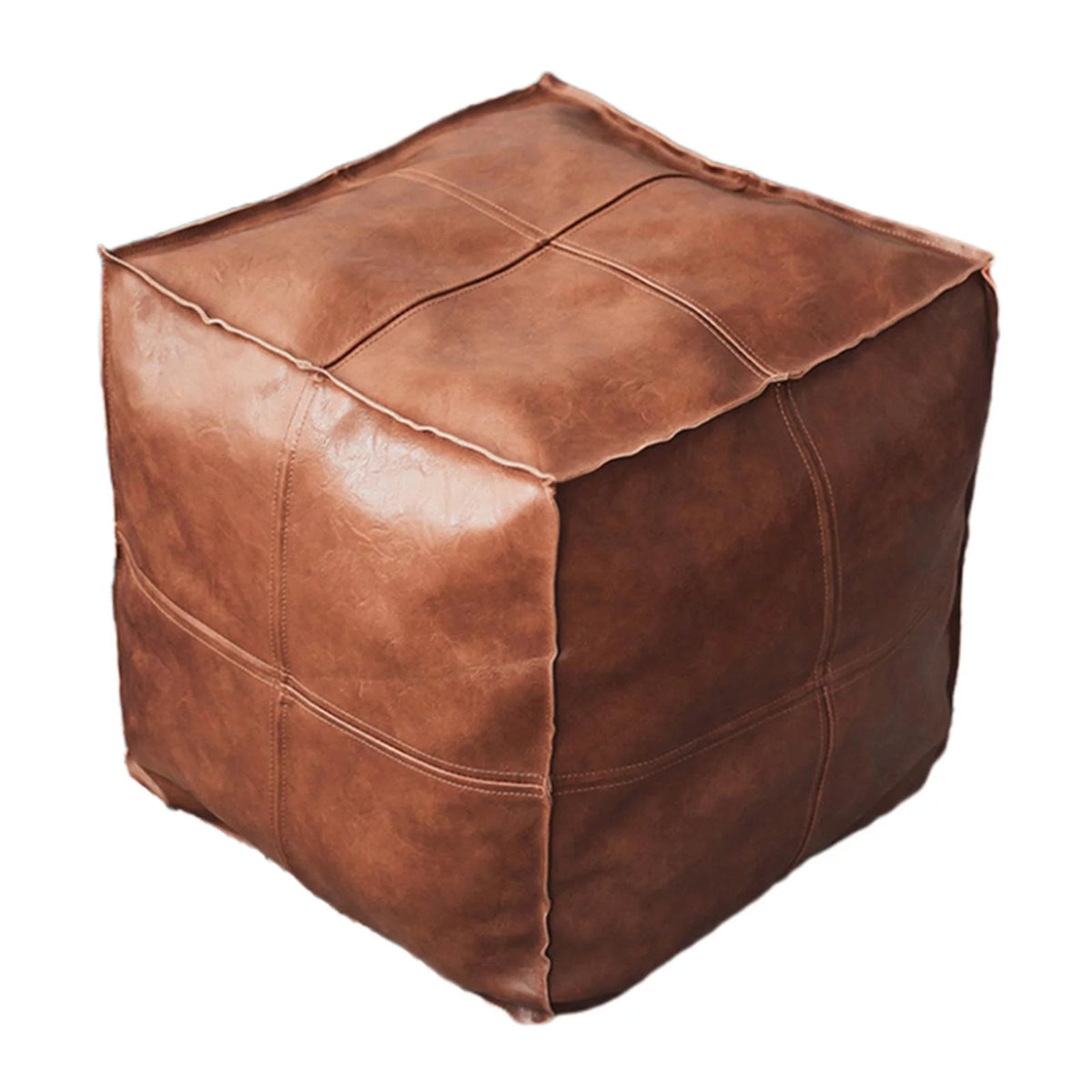 Square Brown Stool Cover Ottoman V4926
