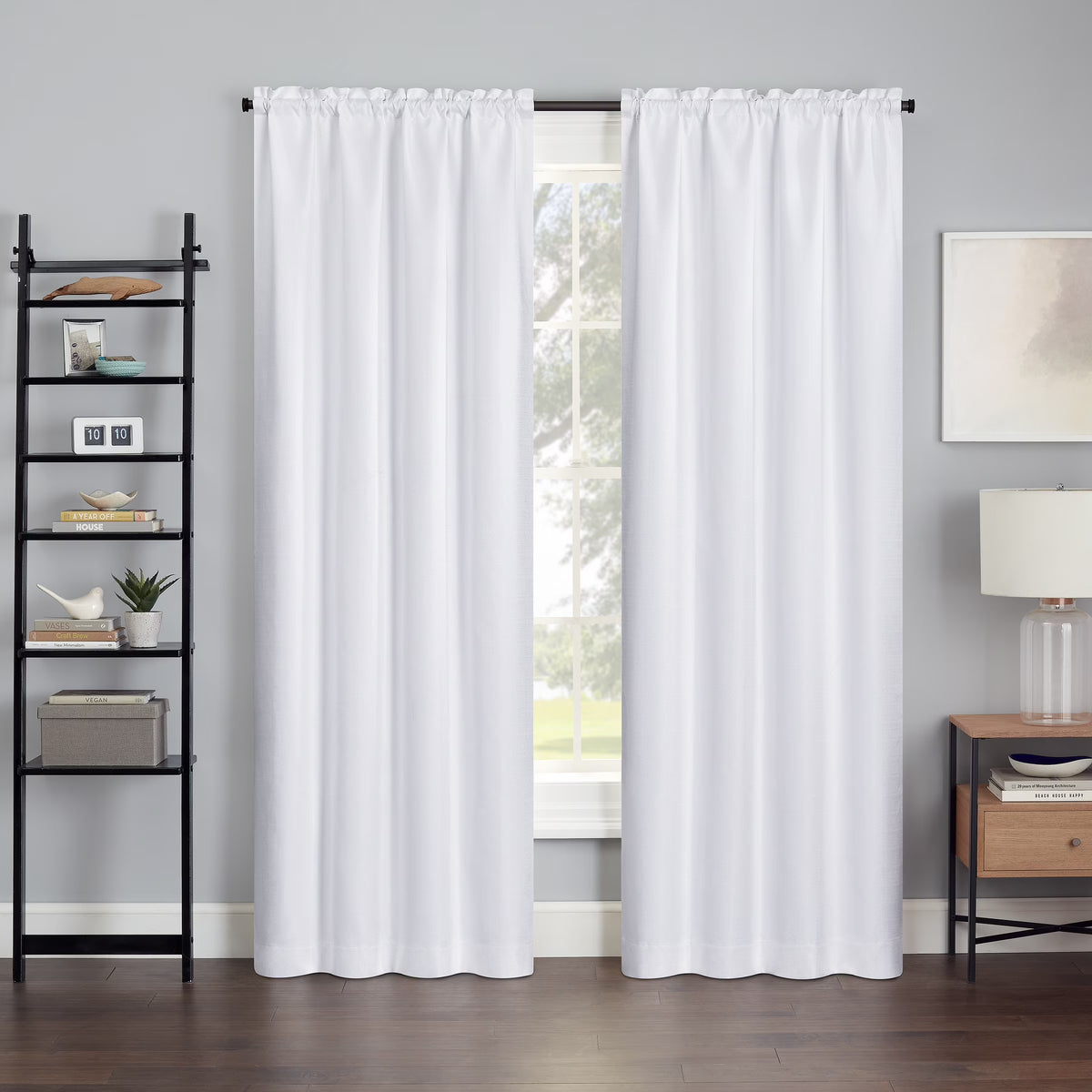 White Rod Pocket Single Curtain Panel S968890