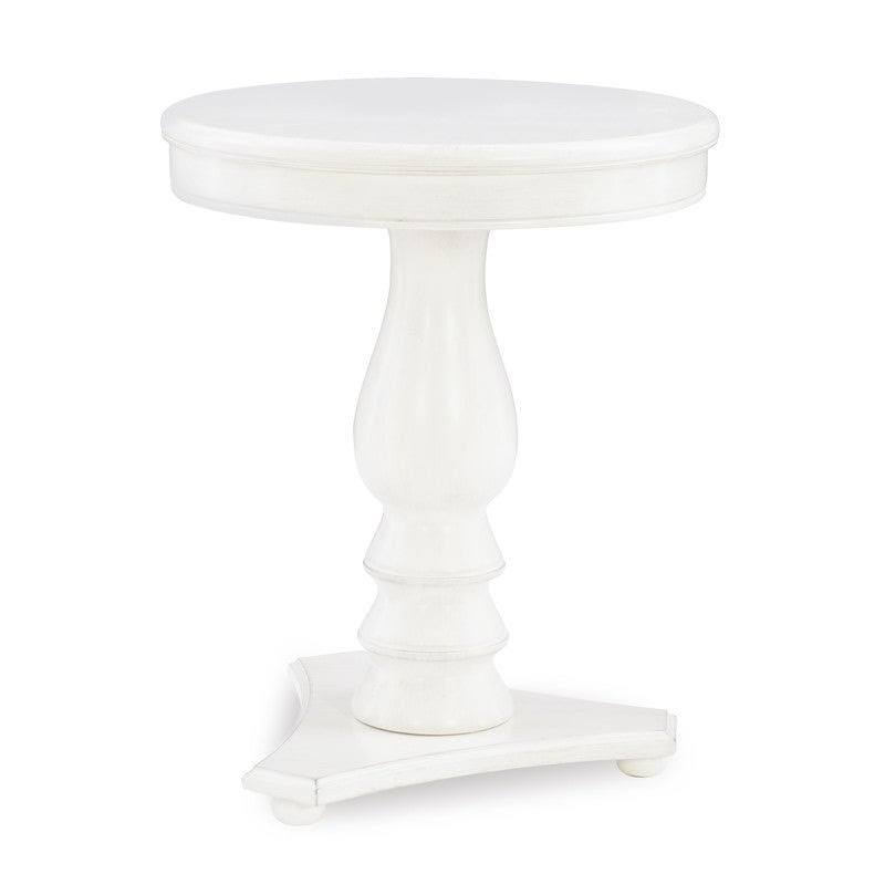 White Round Accent Side Table I2169