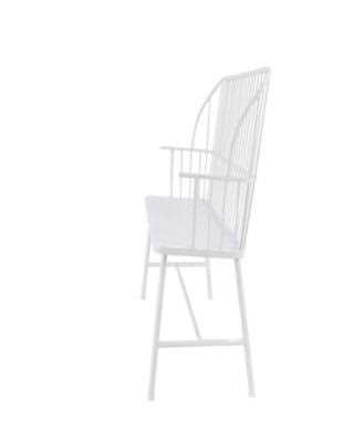 White Iron Patio Bench A863610