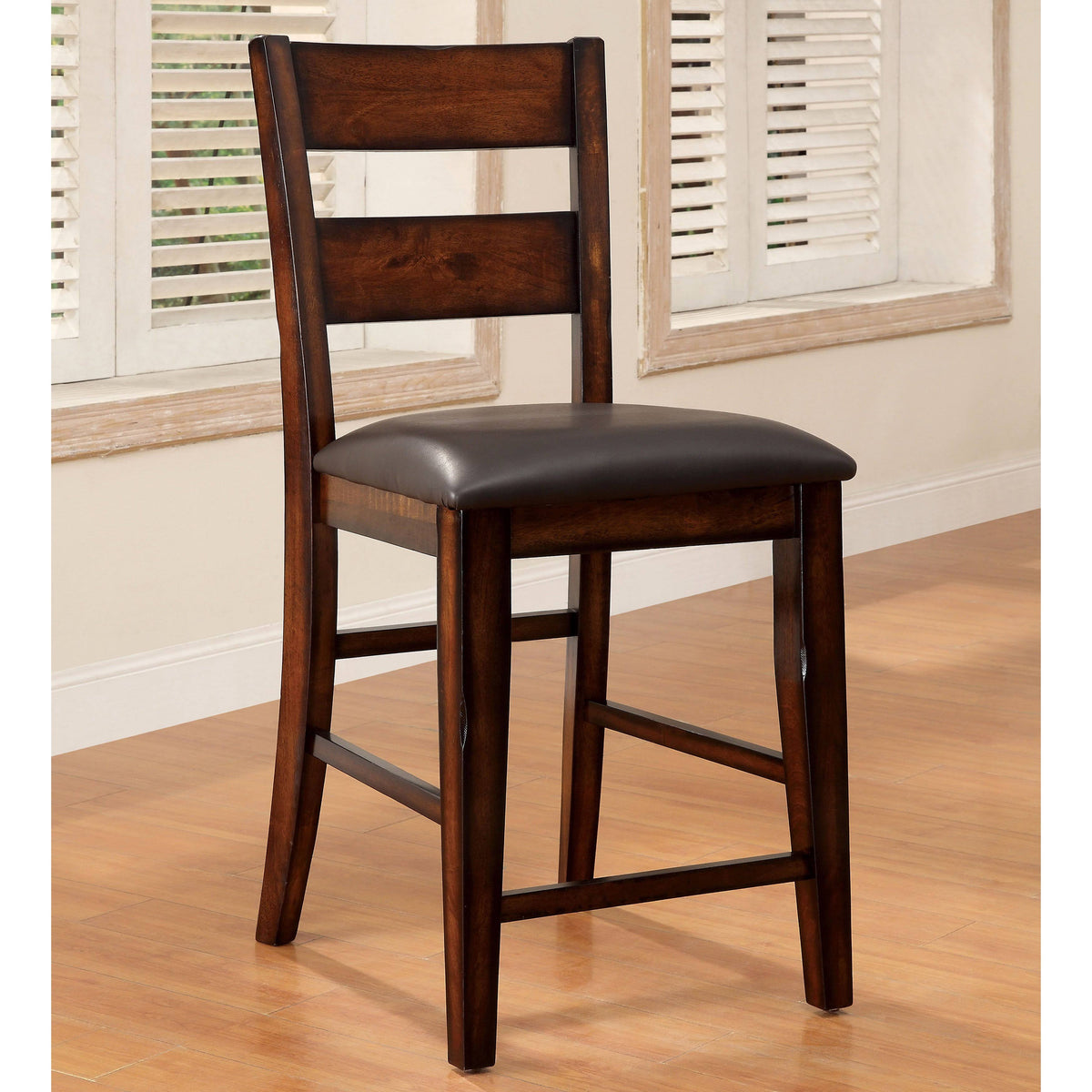 Rustic Cherry Counter Chairs (Set of 2) F58045