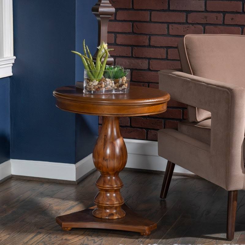 White Round Accent Side Table I2169
