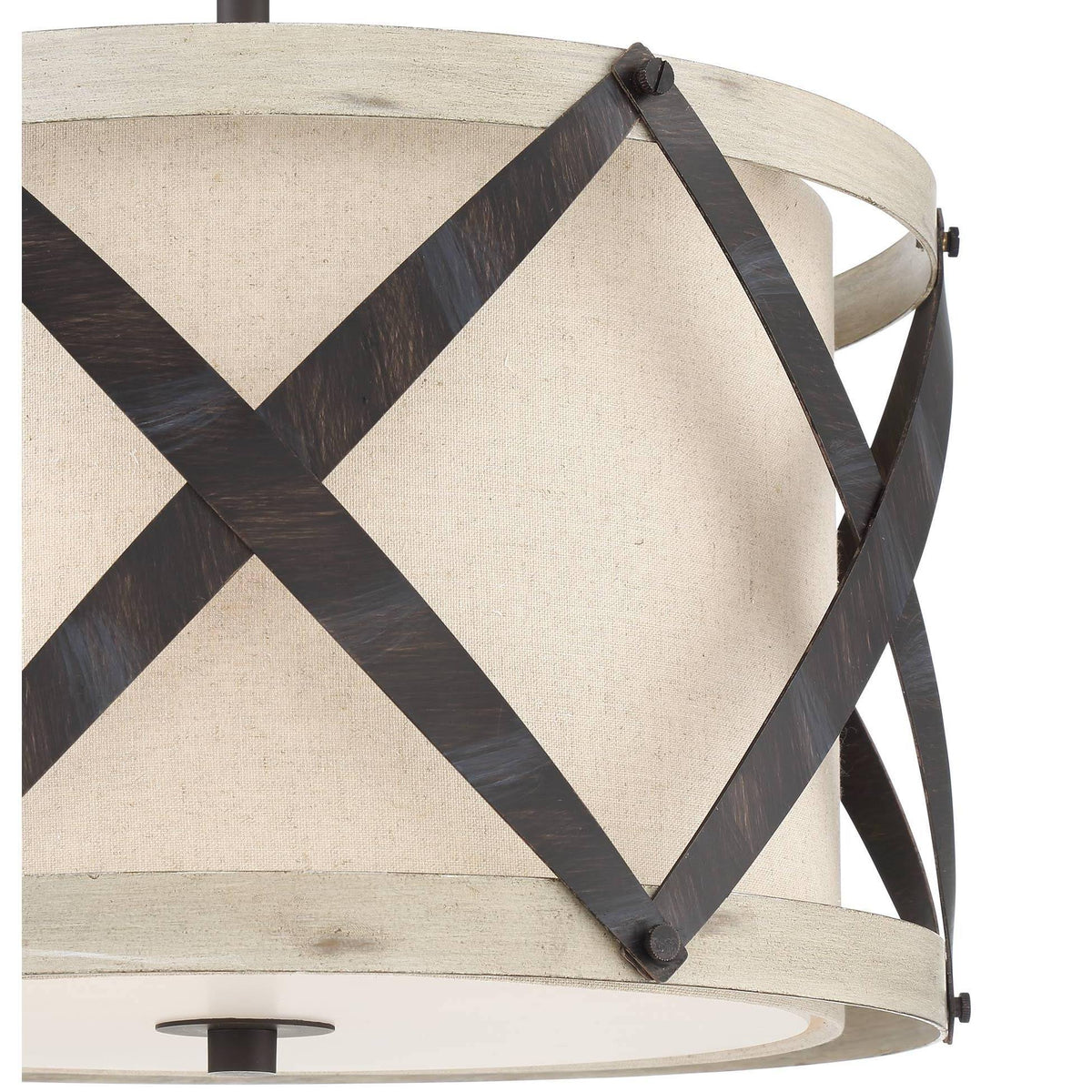 Bronze and Wood Ceiling Light S782