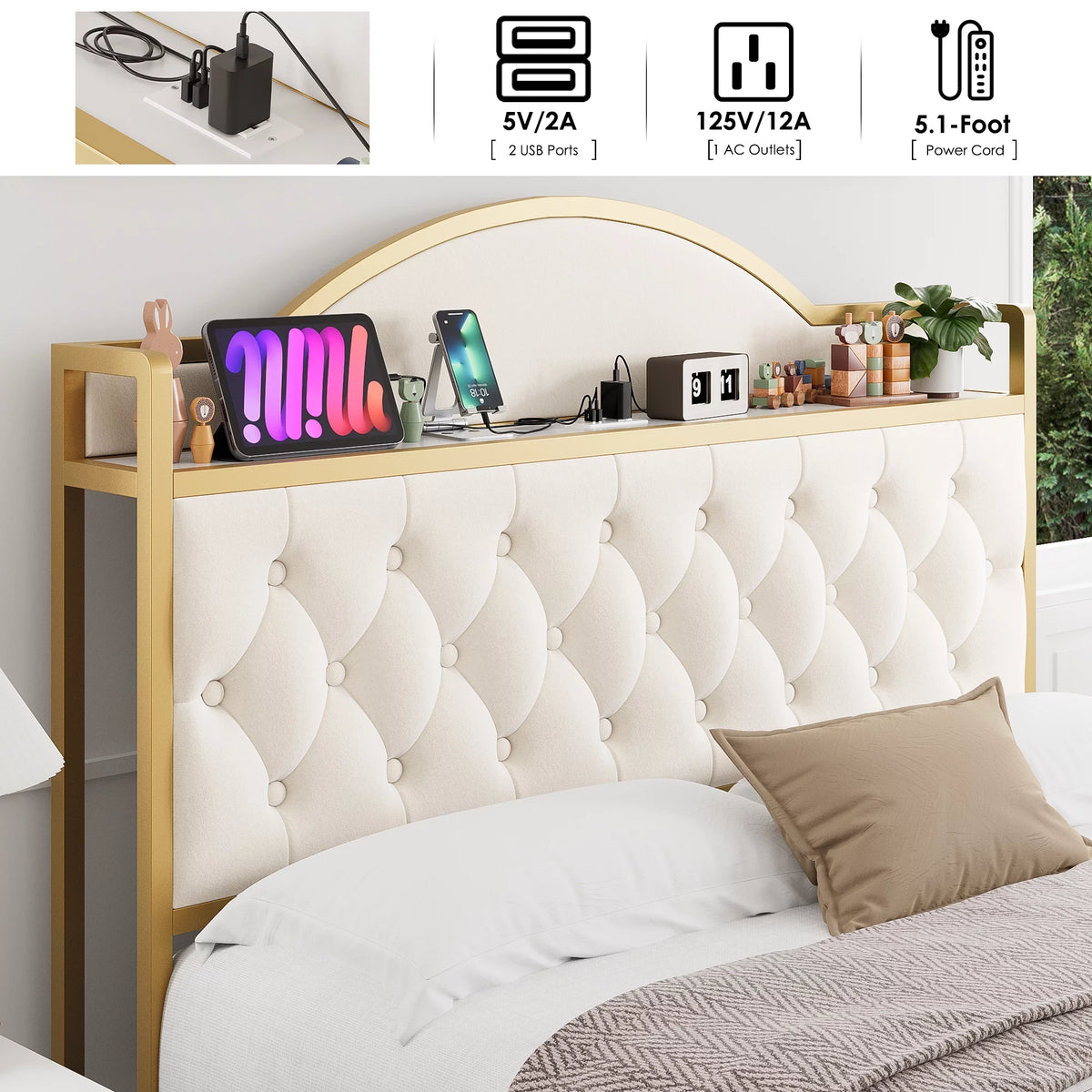 White Queen Size Storage Bed with 2 Drawers S452533
