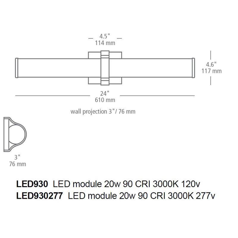 Chrome 24 Bath Light N404333