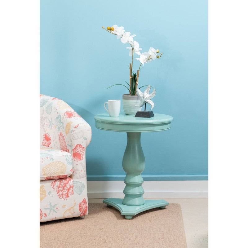 White Round Accent Side Table I2169
