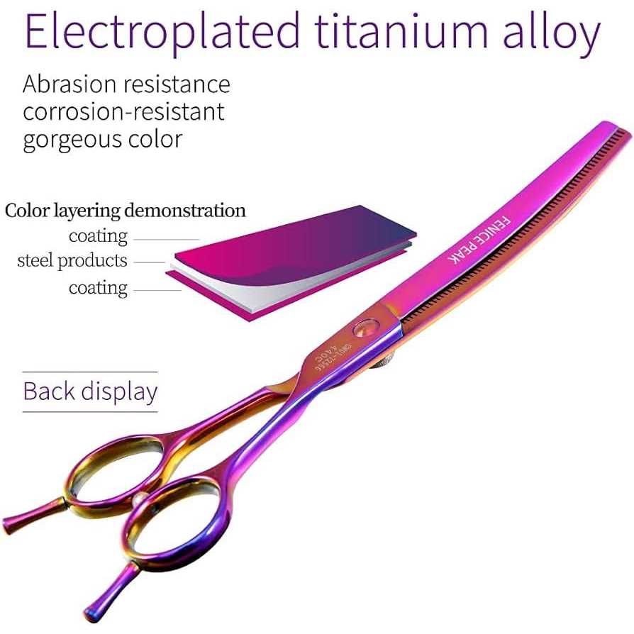Curved Thinning Dog Grooming Scissors 7.0'' 440C Steel L748625