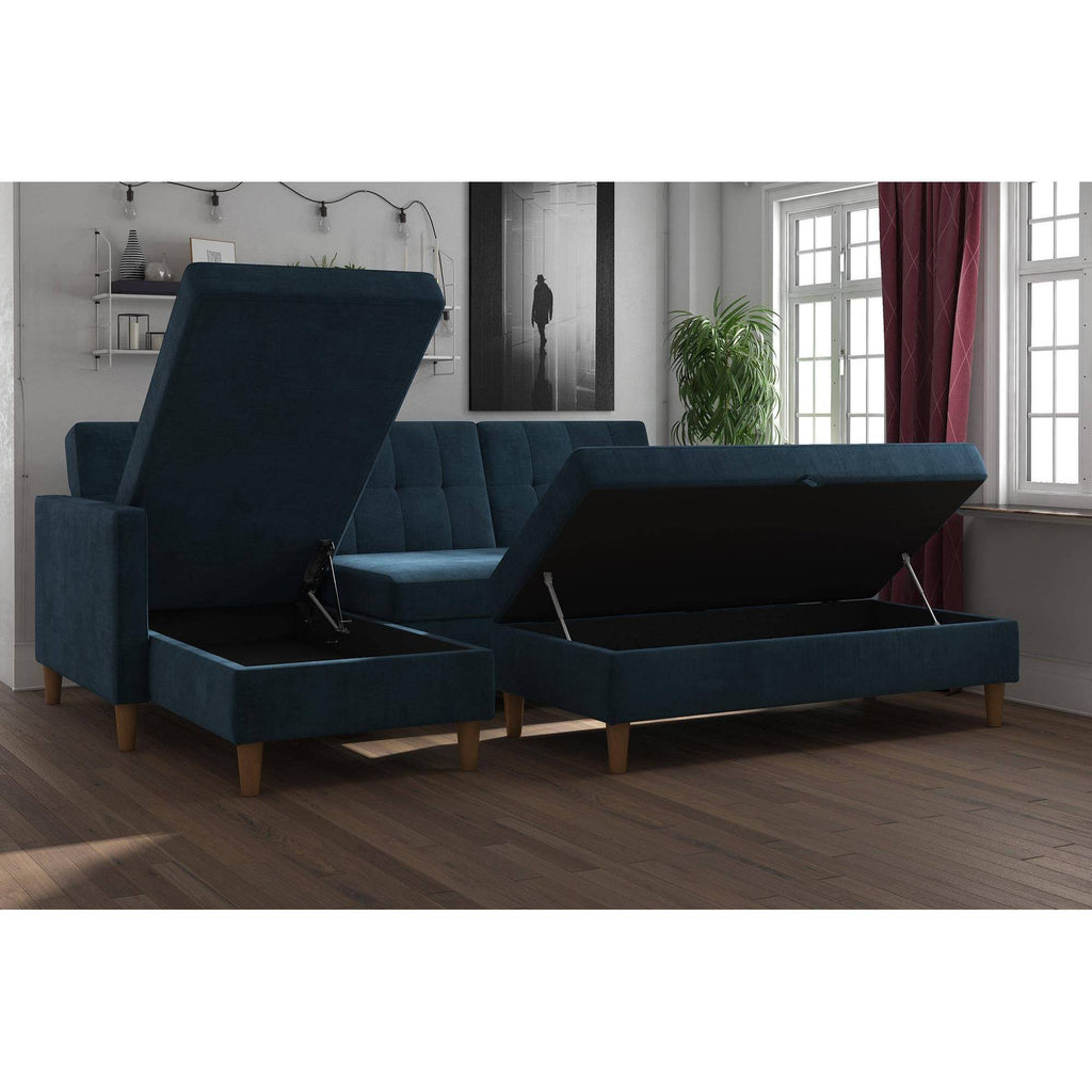 Blue Storage Futon/Sectional L229016