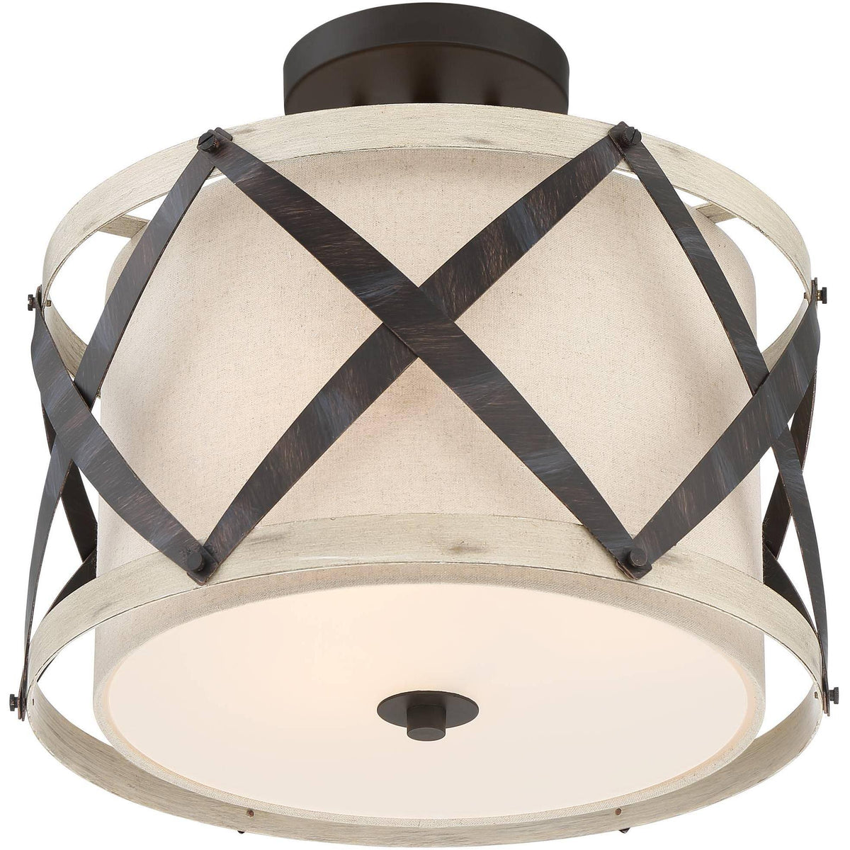 Bronze and Wood Ceiling Light S782