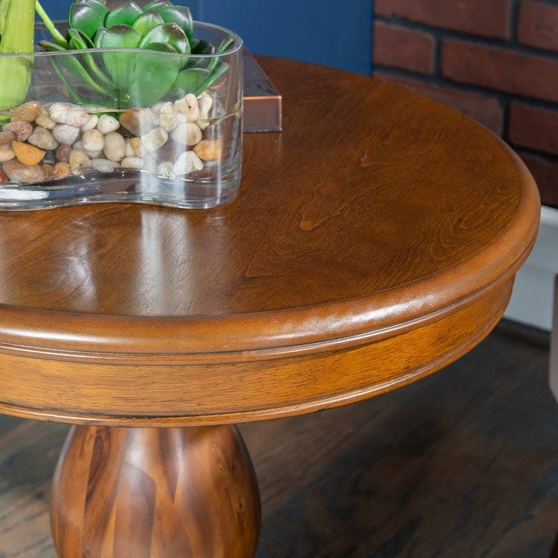 White Round Accent Side Table I2169