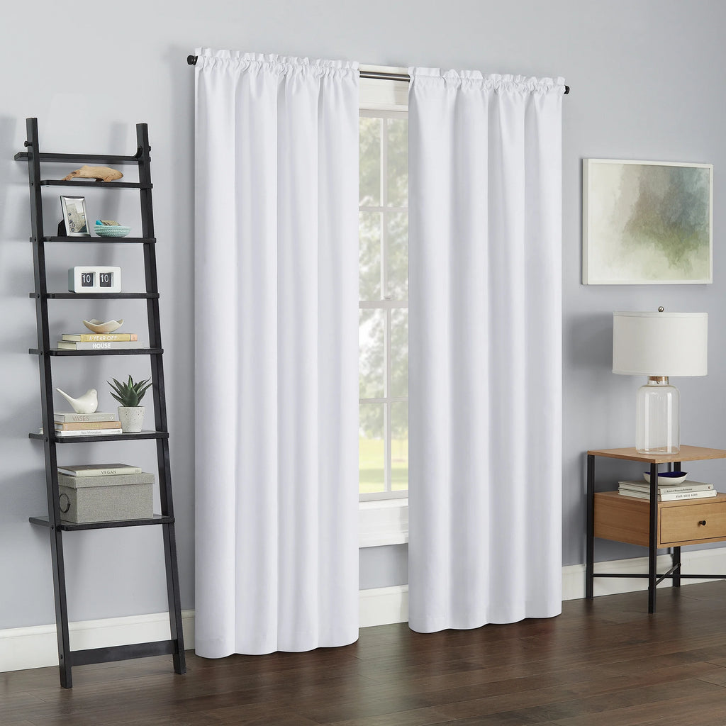 White Rod Pocket Single Curtain Panel S968890