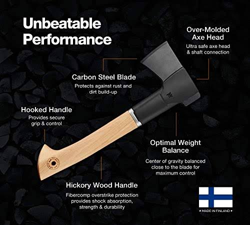 14 in. Hatchet with Recycled Leather Sheath W41605