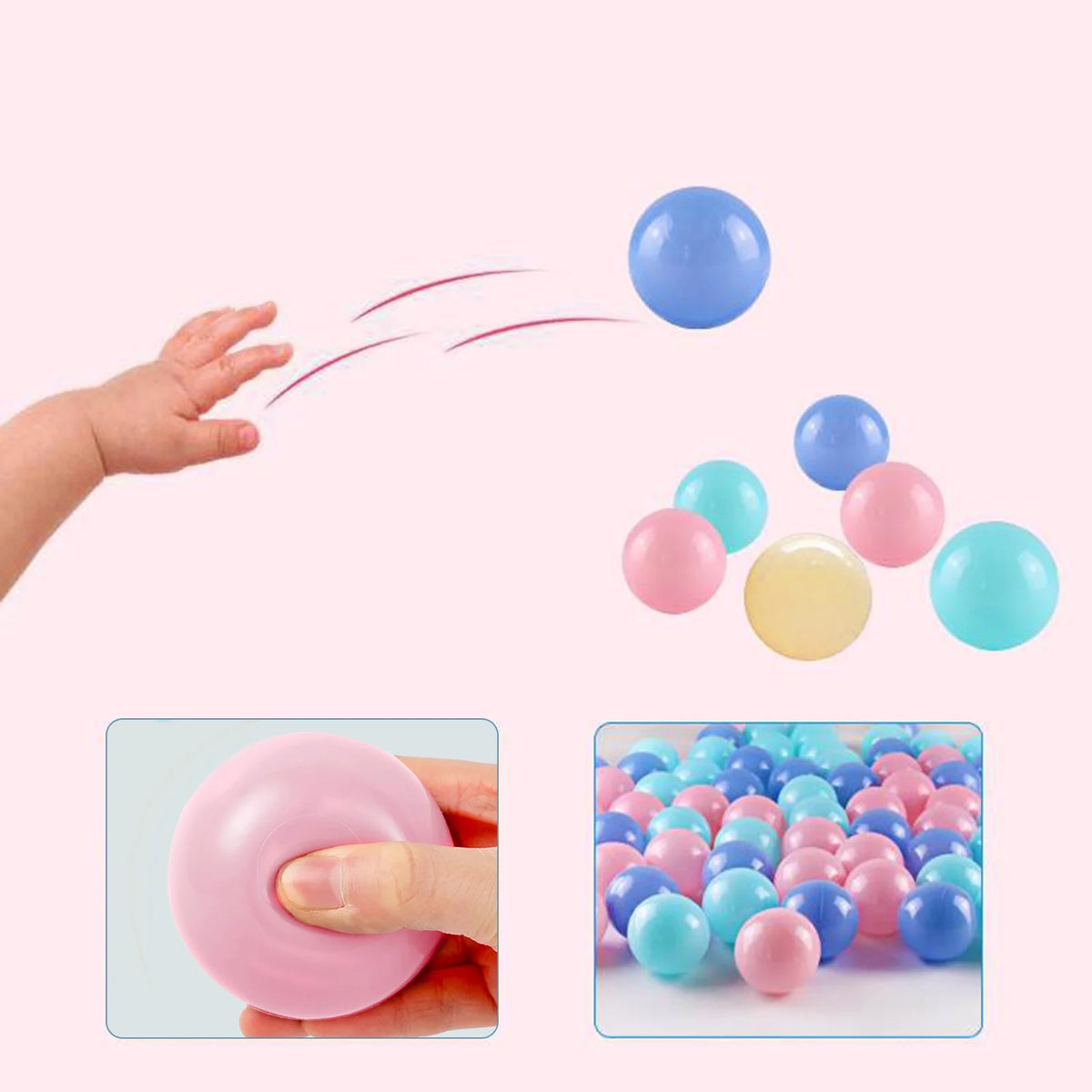 100Pcs Plastic Ocean Balls Pool Accessories I323