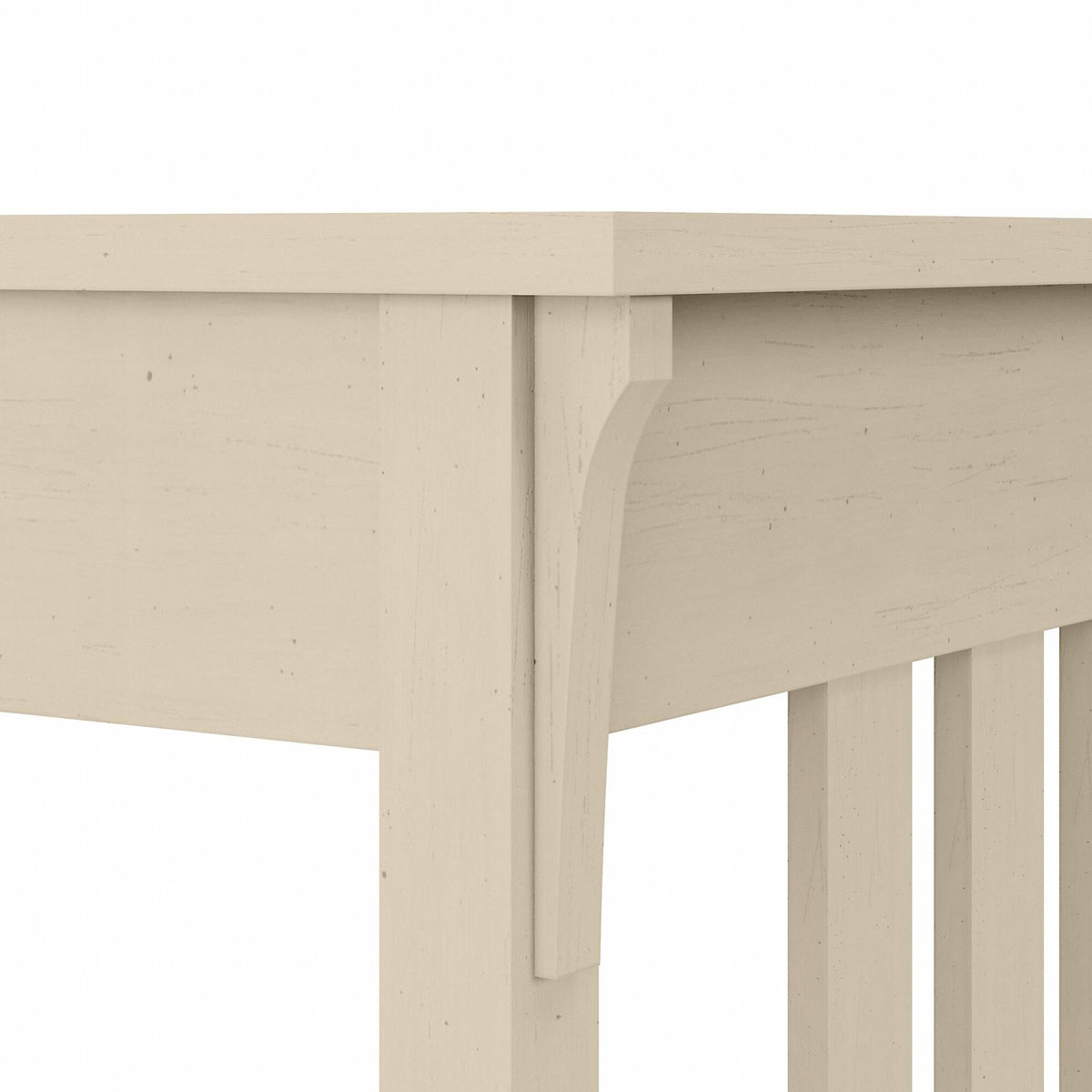 Antique White L-Shaped Writing Desk with Hutch B43578