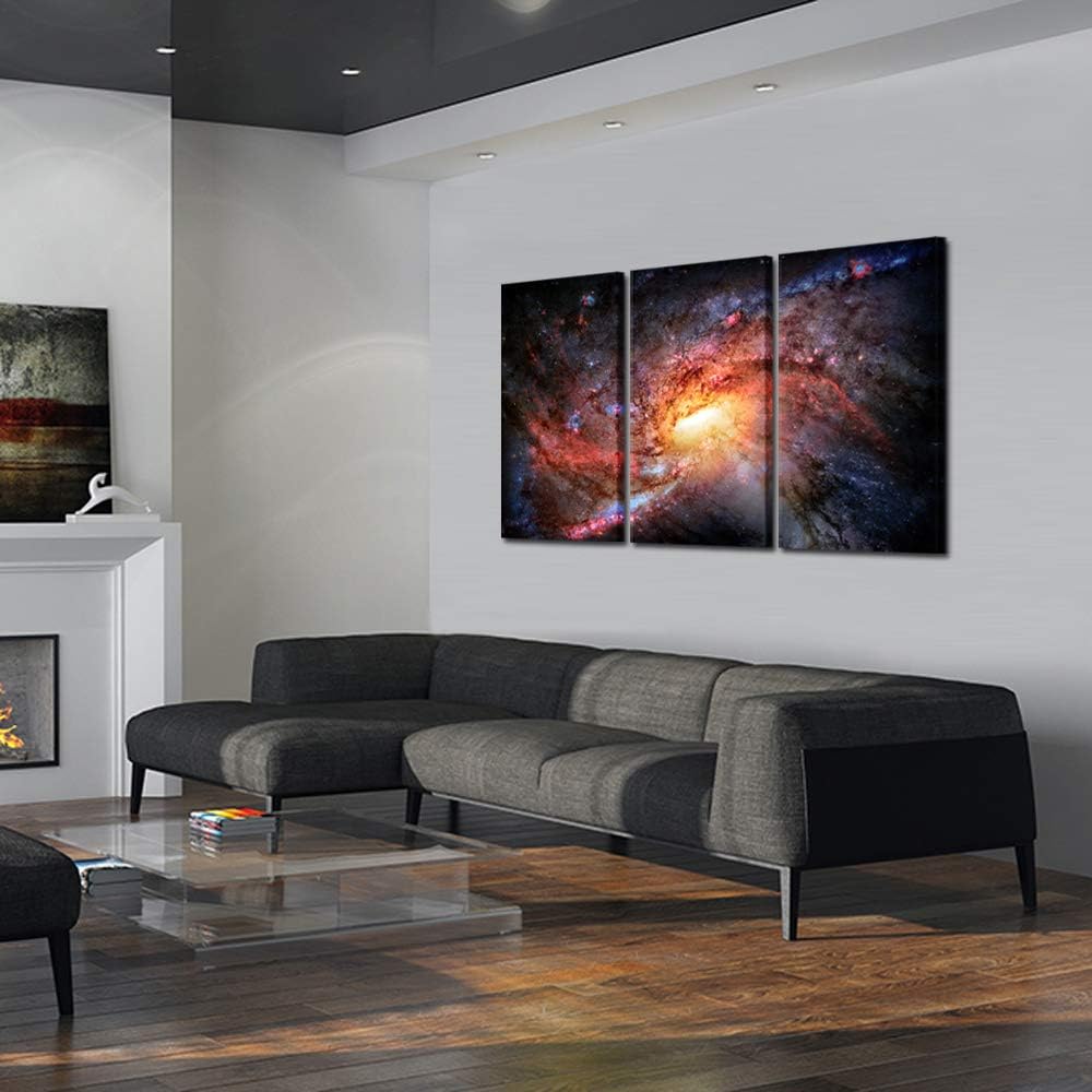 3 Piece Stretched Framed Canvas Wall Art Starry Night Sky 16x32inchx3pcs X8118