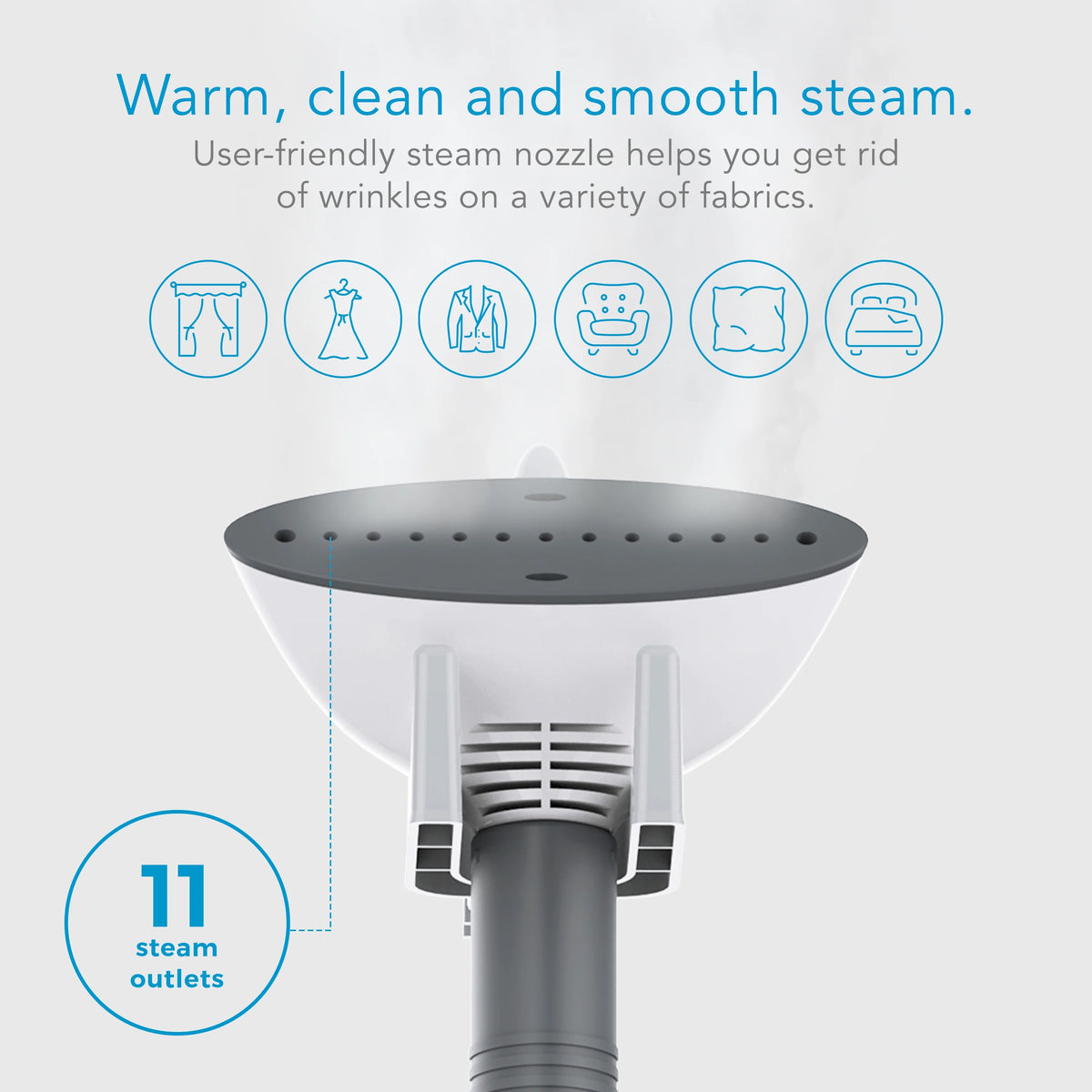 White Full-Size Fabric Steamer B7792