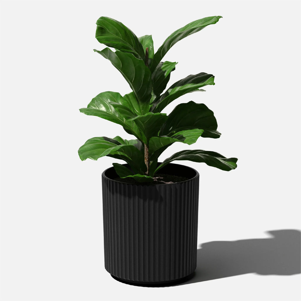 16" Plastic-Stone Planter Black C210