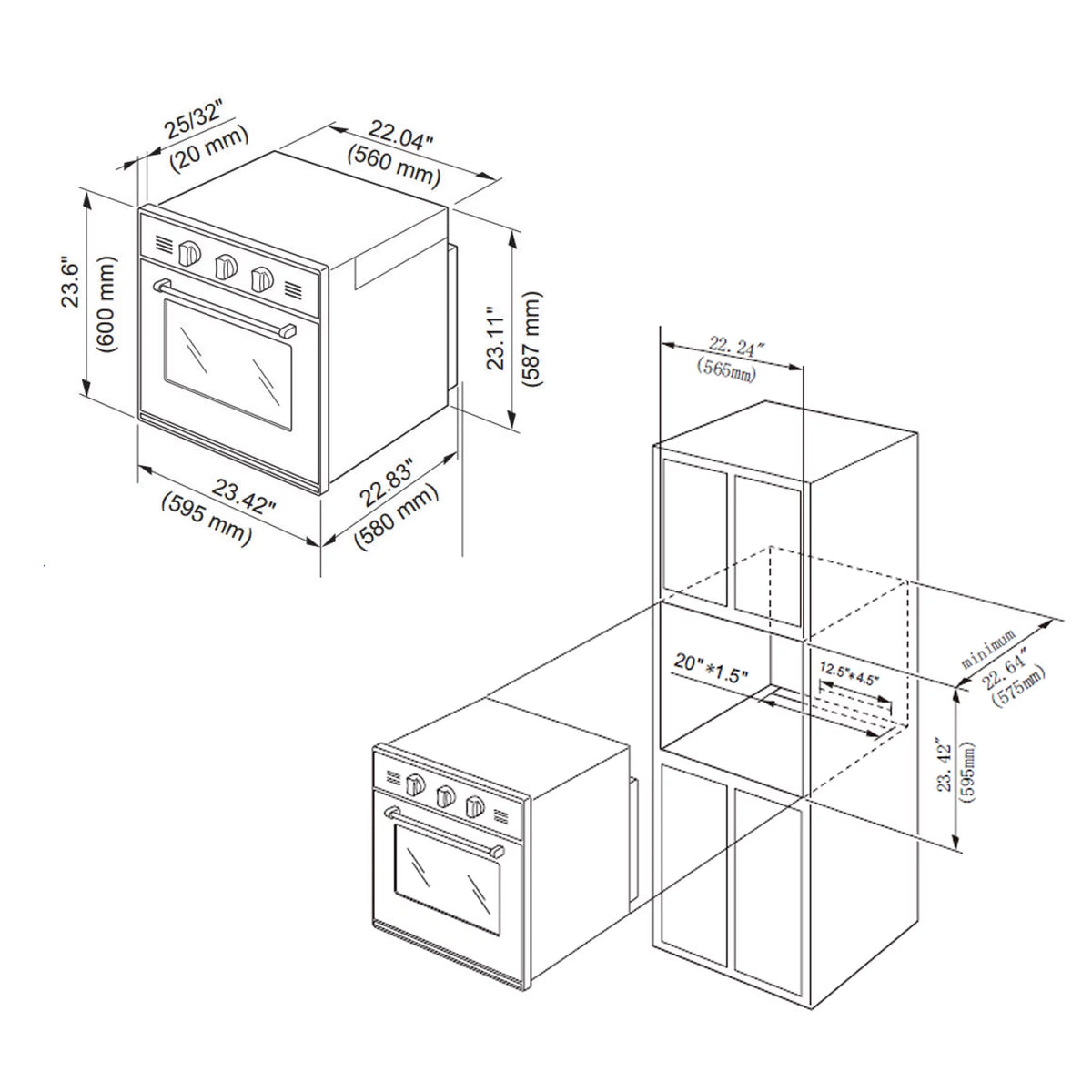 24 in. Single Gas Wall Oven with Convection Fan in Stainless Steel W560