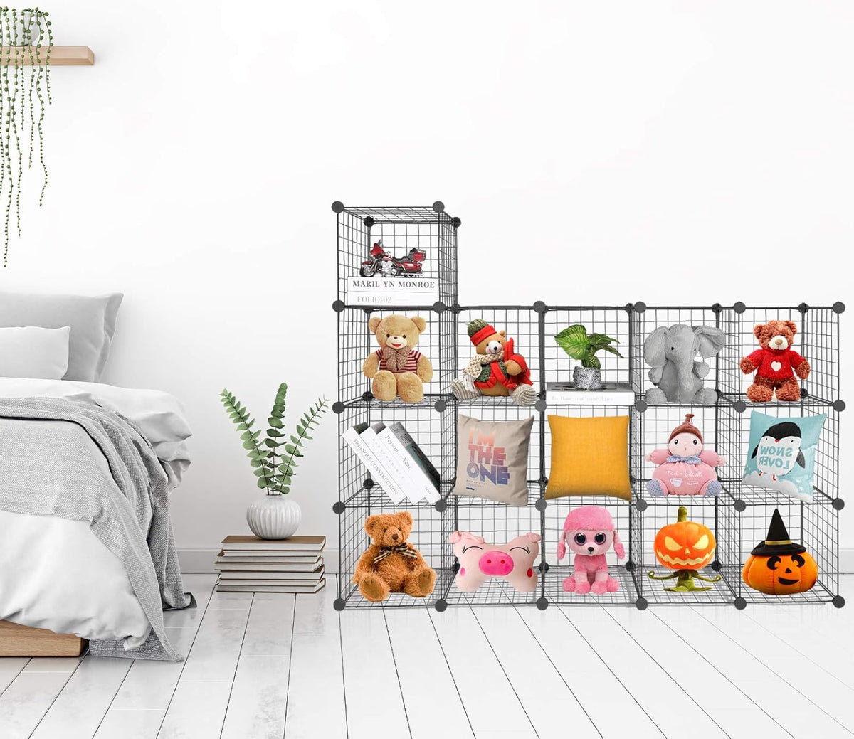 16-Cube Modular Wire Cube Storage Organizer, Black N356659