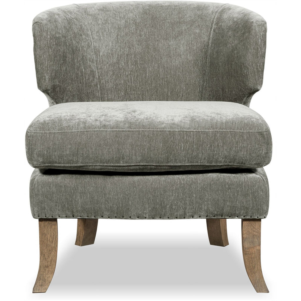 Smoke Gray Crushed Velvet Wingback Chair E6781