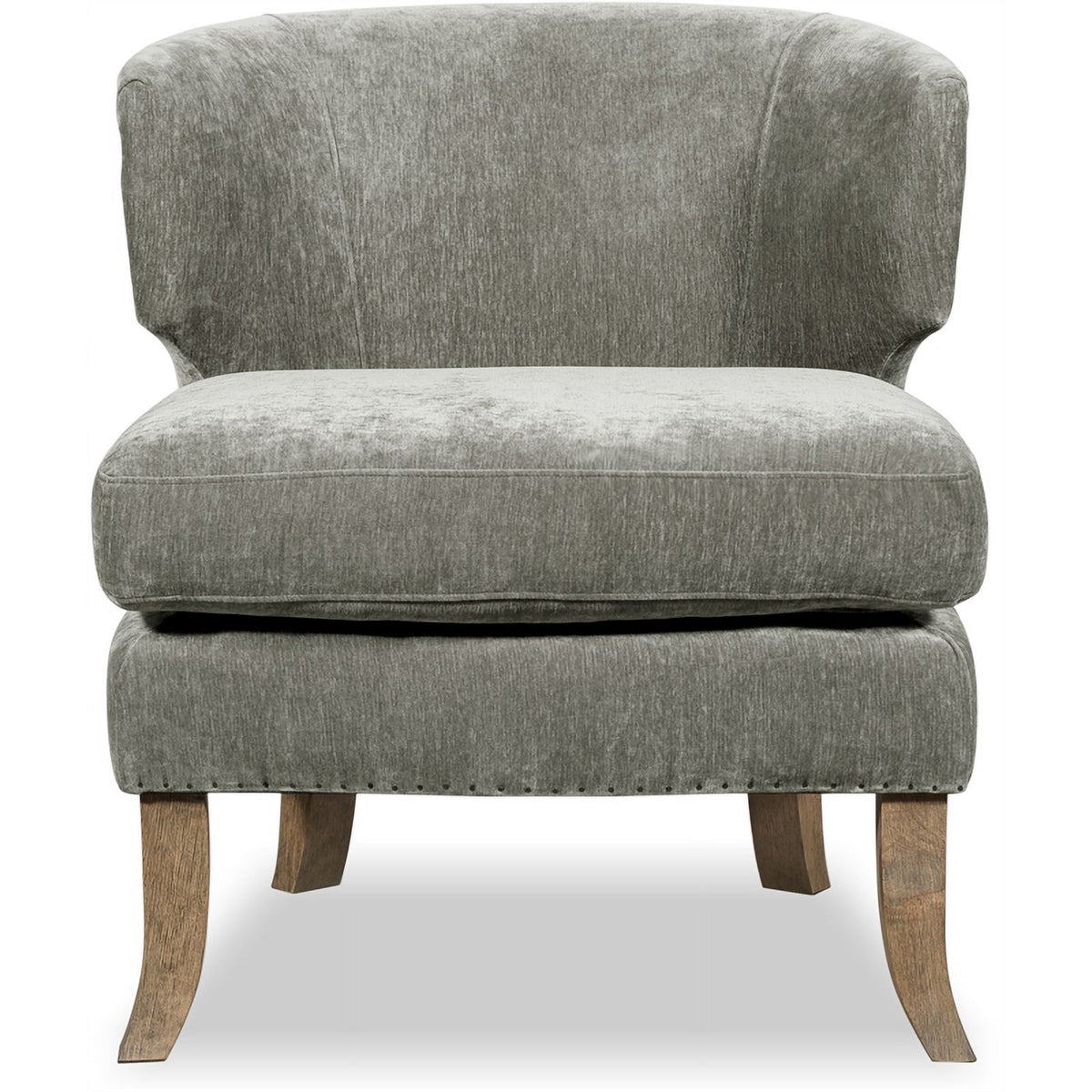 Smoke Gray Crushed Velvet Wingback Chair E6781