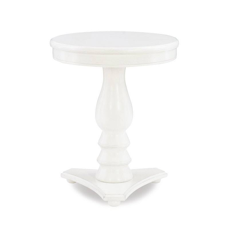 White Round Accent Side Table I2169
