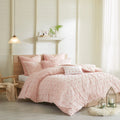 Cotton Jacquard Pink 5-Piece Comforter Set B3626
