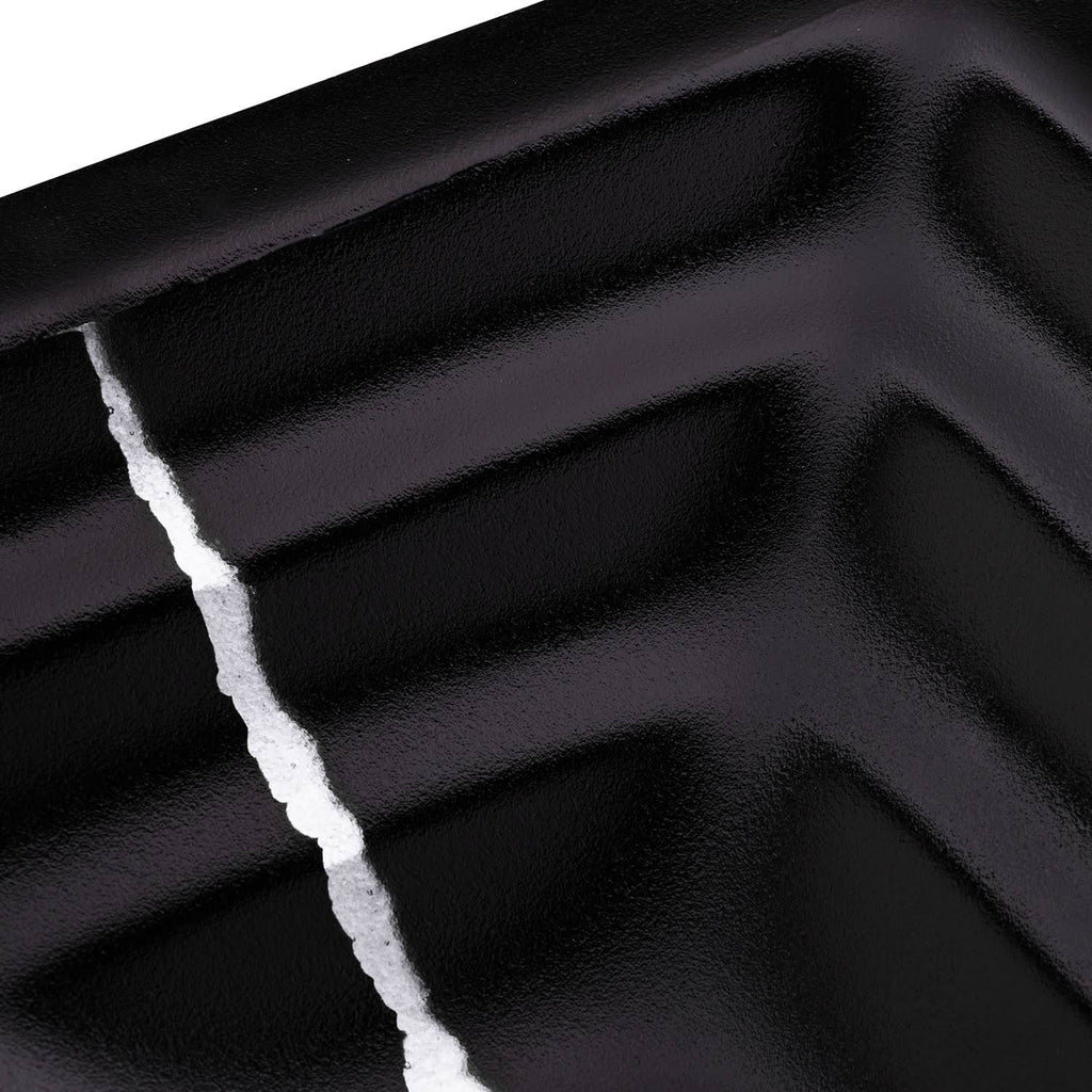Black Glass Rectangular Sink with Silver Accent Y354843
