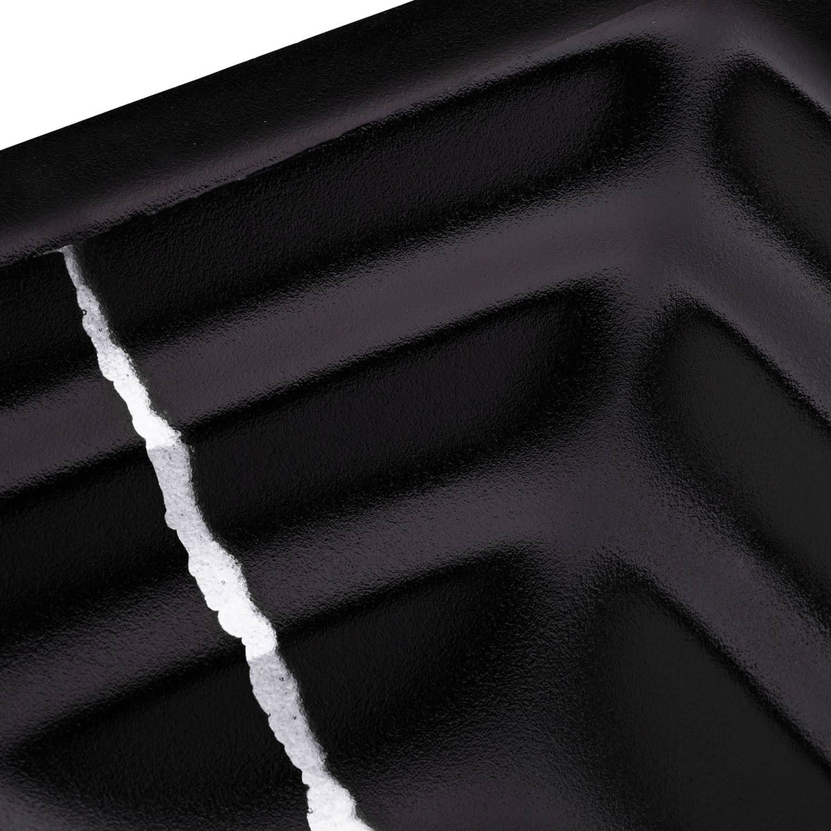 Black Glass Rectangular Sink with Silver Accent Y354843