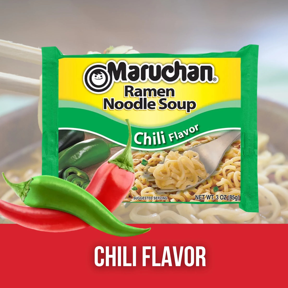 Instant Ramen Variety Pack 12 Packs 3oz Chicken Beef Chili Flavored Noodles C388