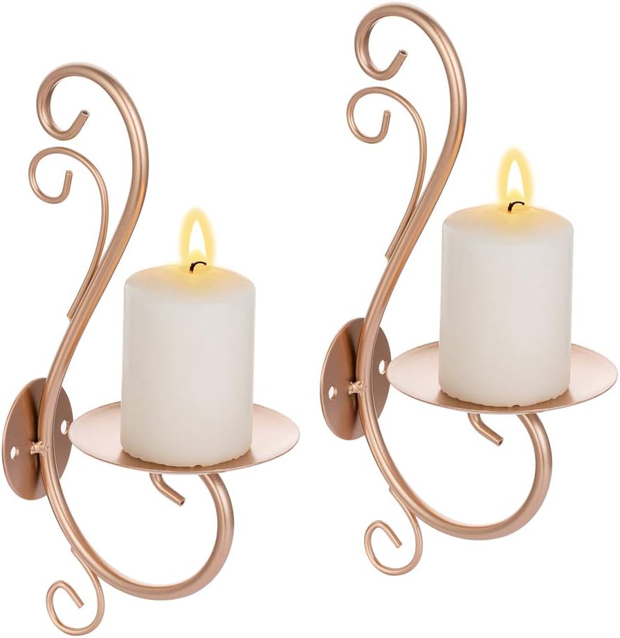 Gold Iron Vine Wall Candle Sconce L7620