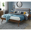 Queen Size Grey Fabric Upholstered Bed Frame B578