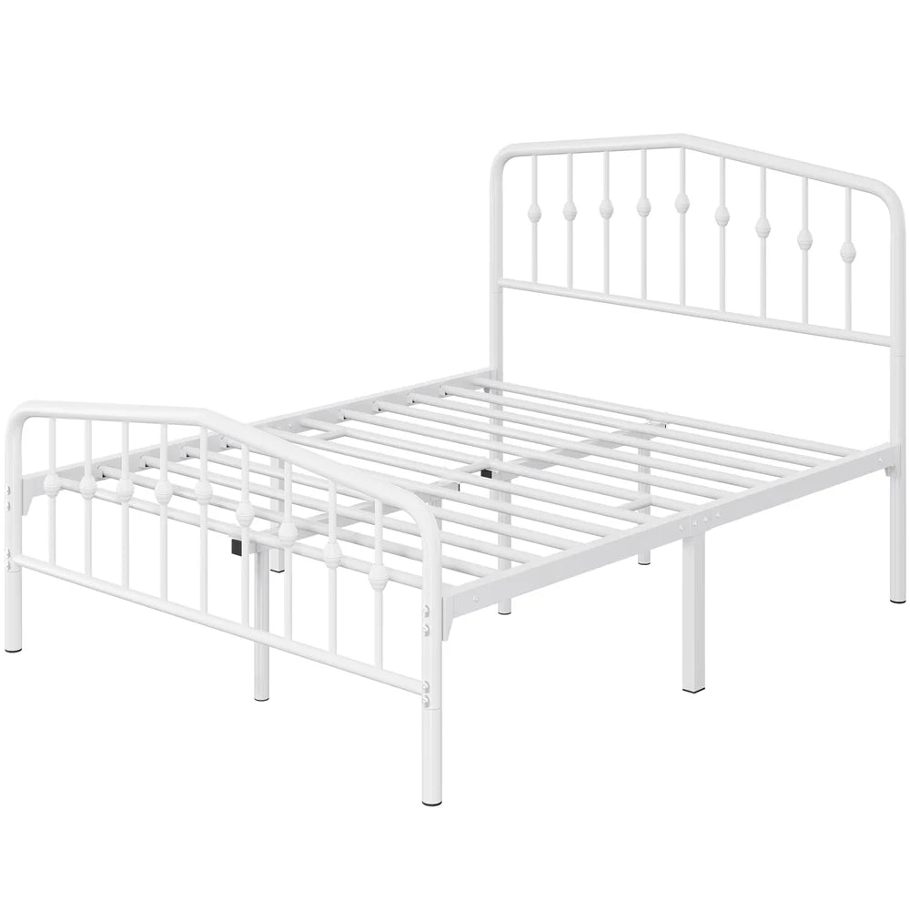 Queen Black Metal Platform Bed with Arched Headboard H817109