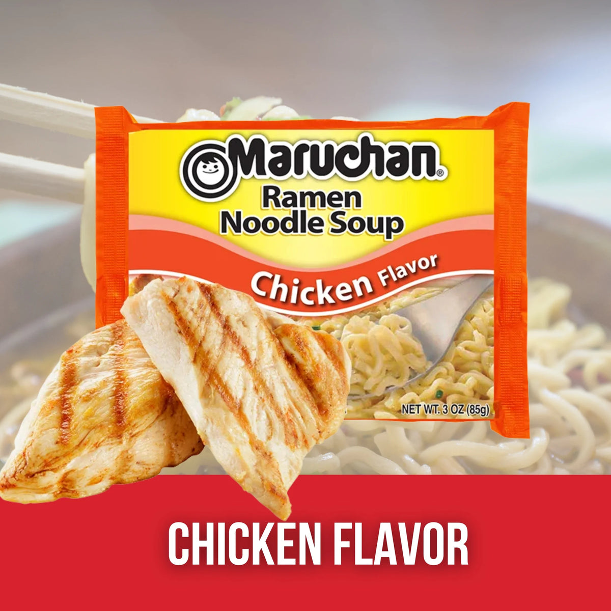 Instant Ramen Variety Pack 12 Packs 3oz Chicken Beef Chili Flavored Noodles C388