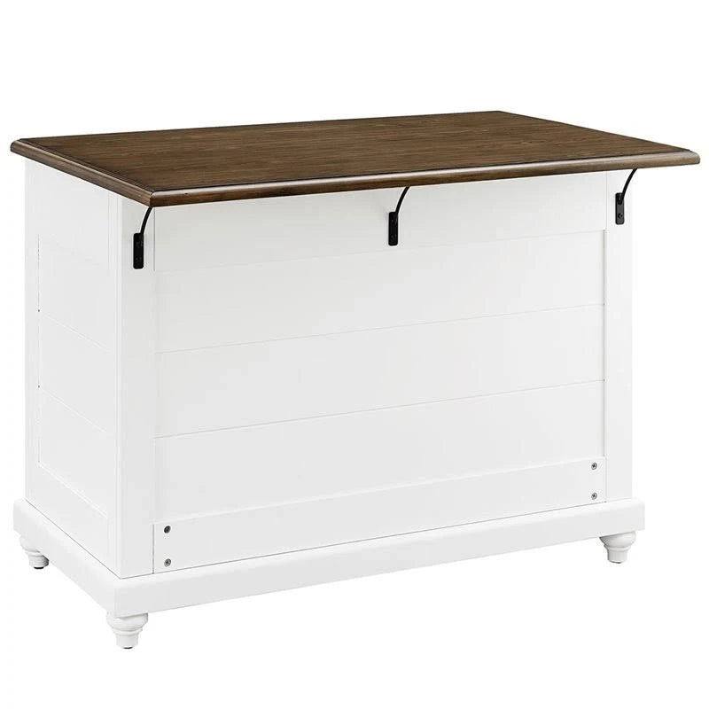 White Kitchen Island with 2 Stools W761