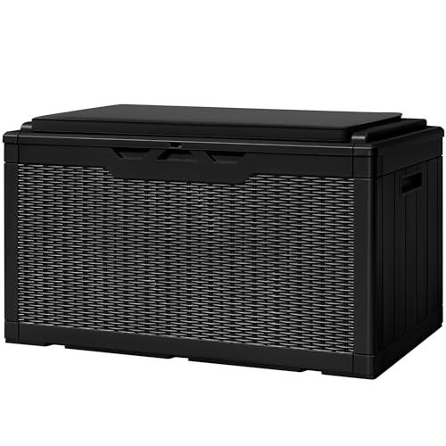 100 Gallon Resin Lockable Storage Box Black X112